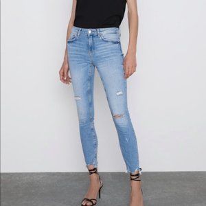 Zara Skinny Multidamage in Azure Blue